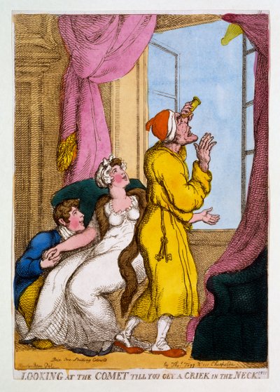 Mirando el cometa hasta que te duele el cuello, 1811 de Thomas Rowlandson